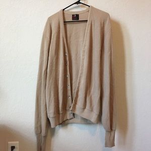 Oversized, tan cardigan